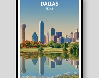 Poster di Dallas - Poster di Dallas Texas - Dallas - Poster del Texas - Stampa di Dallas - Decorazione murale del Texas - Dallas Cowboys - Texas - Decorazione murale di Dallas