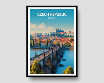 Póster de la República Checa – Arte de viaje de Praga