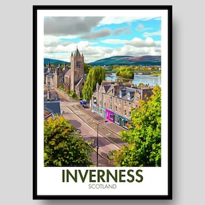 Inverness Poster - Schottisches Geschenk - Inverness - Schottland - Schottland Poster - Inverness Malerei - Schottisches Hochland - Schottland Druck