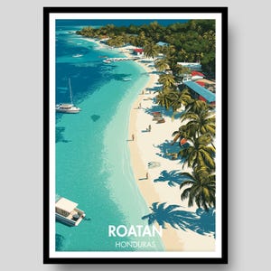 Roatan Poster - Honduras Poster - Roatan - Roatan Print - Honduras - Roatan Wall Art - Caribbean Poster - Honduras Wall Art - Caribbean Art