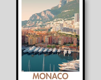 Monaco Poster - Monte Carlo - Monaco - Monaco Druck - Monaco Wandkunst - Französisches Poster - Monaco Grandprix - Monaco Kunst - Monte Carlo Poster