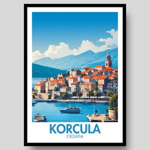 Korcula Poster - Croatia Print - Korcula Wall Art - Croatian Gifts