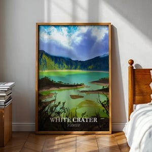 White Crater Poster - Indonesia Poster - Bandung Poster - White Crater - Java Poster - Indonesia - Indonesia Print - Bandung - Java Poster