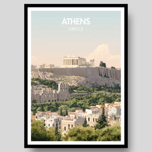 Athens Poster - Greece Poster - Acropolis Poster - Athens - Greek Poster - Greek - Travel Poster - Greece - Athens Print - Ancient Greek Art