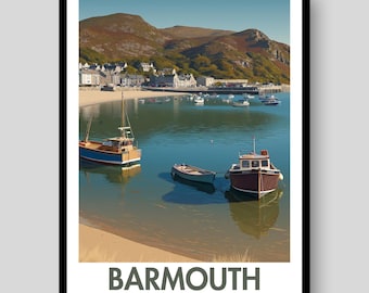 Barmouth Poster - Welsh Poster - Wales Poster - Barmouth - Wales Print - Welsh Gift - Welsh - Wales Wall Art - Wales - Welsh Art