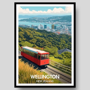 Wellington Poster - New Zealand Poster - Wellington Wall Art - New Zealand Art - Wellington - New Zealand Print - Wellington Wall Art