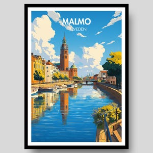 Póster de Malmö - Impresión de Malmö - Arte mural sueco - Regalos de Suecia