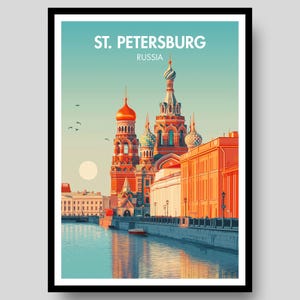St. Petersburg Poster - Russia Poster - St. Petersburg - Russia - St Petersburg Print - Russia Wall Art - St Petersburg Art - Russian Poster