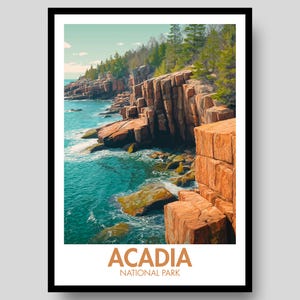 Acadia National Park Poster - Acadia National Park - Maine Poster - Acadia - Maine - Acadia Wall Art - Maine Wall Art- National Park Poster