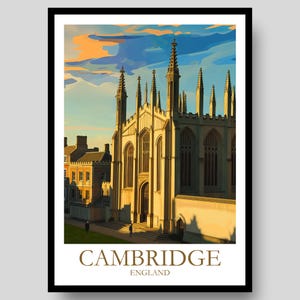 Cambridge Poster - Cambridge University - Cambridge - Cambridge Print - Cambridge Uni Gift - Cambridge UK - Cambridge Wall Art - UK Wall Art