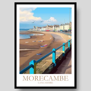 Morecambe Poster - Lancashire - Morecambe - Lancaster - England Poster - Lake District Poster - Lancashire Poster - Lake District Print