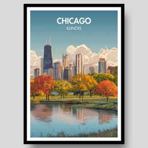 Chicago Poster - Chicago Print - Chicago - Chicago Wall Art - Illinois Poster - Chicago Art - Chicago Skyline - Chicago Bulls - Illinois