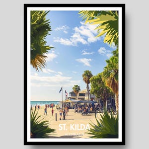 St Kilda Poster - Melbourne Poster - Australia Wall Art - St Kilda - Australia Poster - Melbourne - St Kilda Print -Australia -Australia Art