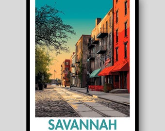 Savannah Poster - Savannah Print - Georgia Poster - Savannah - Georgia - Savannah Wall Art - Georgia Print -Savannah Gift -Savannah Souvenir
