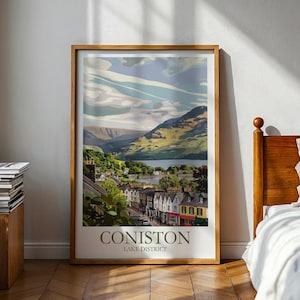 Póster de Coniston - Póster del Distrito de los Lagos - Cumbria - Coniston - Arte del Distrito de los Lagos - Distrito de los Lagos - Pósteres de Parques Nacionales - Impresión del Distrito de los Lagos