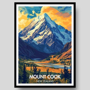 Mount Cook Poster - Aoraki Poster - New Zealand Art - Mount Cook - New Zealand Poster - Mount Cook Poster - New Zealand - Mount Cook Print