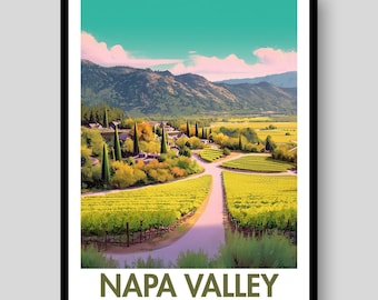 Napa Valley Travel Poster: California Vineyard Art Print - Etsy