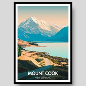 Mount Cook Poster - Aoraki Mount Cook - New Zealand Poster - Mount Cook - Aoraki Poster - New Zealand Art - Aoraki - New Zealand Print