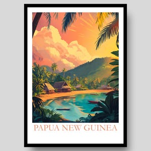 Papua New Guinea Poster - Papua New Guinea - Papua New Guinea Print - Travel Poster - Papua New Guinea Wall Art - Papua New Guinea Souvenir