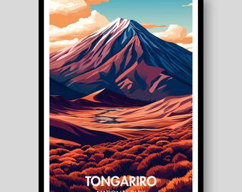 Tongariro National Park Poster - Nieuw-Zeelandse kunst - Tongariro National Park - Tongariro Poster - Tongariro Art - Nieuw-Zeeland Print - Tongariro