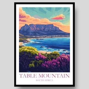 Table Mountain Poster - Cape Town Poster - Table Mountain - South Africa Poster - Cape Town - Cape Town Print - South Africa - Cape Town Art