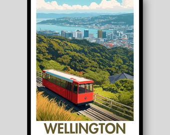 Plakat Wellington - Plakat z Nowej Zelandii - Sztuka ścienna Wellington - Sztuka Nowej Zelandii - Wellington - Druk z Nowej Zelandii - Druk z Wellington