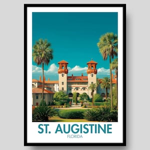 St. Augustine Poster - Florida Poster - St. Augustine - Florida - St. Augustine Druck - St. Augustine Wandkunst - Florida Karte - Florida Druck