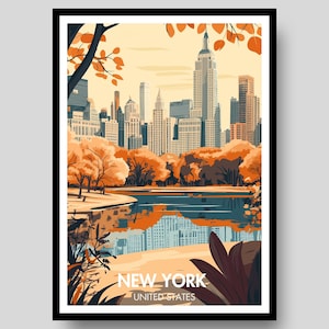 New York Poster - Central Park Poster - New York City - New York Print - New York Wall Art - Central Park - New York - New York Painting
