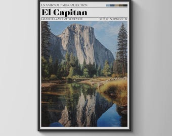 El Capitan Yosemite National Park Poster Wall Art Nature Print Landscape