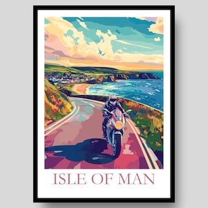 Isle of Man Poster - Isle of Man Print - Isle of Man TT - Motorbike Poster - Motorcycle Wall Art - Isle Of Man - Moto GP - Isle of Man Map