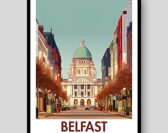 Belfast Poster - Northern Ireland Poster - Belfast - Northern Ireland - Belfast Print - Belfast Art - Ireland Poster - Belfast Wall Art