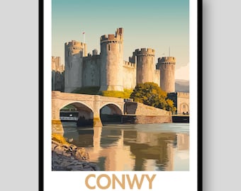 Conwy Poster - Welsh Poster - Wales Poster - Conwy - Wales Print - Welsh Gift - Welsh - Wales Wall Art - Wales - Welsh Art