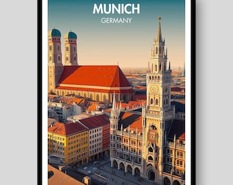 Munich Germany Travel Poster – Bavarian Art Print