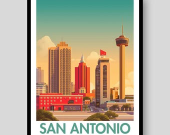 San Antonio Poster - Texas Wall Art - San Antonio - Texas - San Antonio Print - Texas Poster - San Antonio Wall Art - Texas Travel Poster