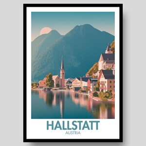 Hallstatt Poster - Austria Poster - Hallstatt - Hallstatt Wall Art - Hallstatt Print - Alps Print - Austria - Lake Hallstatt - Austria Print