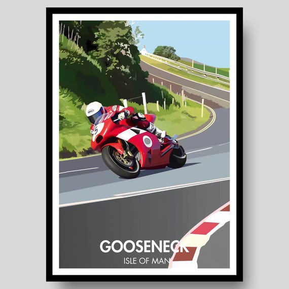 マン島TTレース グースネックバイクレースポスター - Etsy 日本