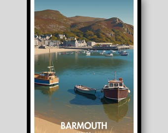 Barmouth Poster - Welsh Poster - Wales Poster - Barmouth - Wales Print - Welsh Gift - Welsh - Wales Wall Art - Wales - Welsh Art - Cymru