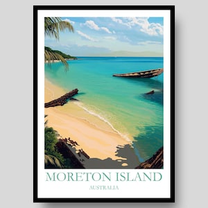 Moreton Island Poster - Brisbane Poster - Australian Art - Australia - Queensland Poster - Beach Poster - Australia Poster - Moreton Island