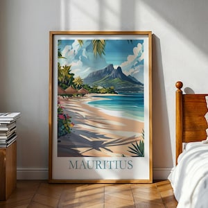 Póster de Mauricio - Póster de África - Póster de playa - Mauricio - Póster del océano - Póster de viaje - Impresión de Mauricio - Arte mural de Mauricio - África