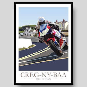 Creg-Ny-Baa Poster - Isle of Man Poster - Isle of Man TT - Motorbike Poster - Motorcycle Wall Art - Isle Of Man - MotoGP - Isle of Man Print