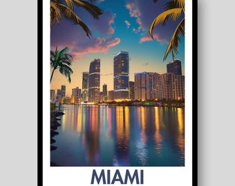 Miami Poster - Miami Wall Art - Florida Poster - Miami - Florida - Miami Print - Miami Art - Inter Miami - Florida Print - Florida Wall Art