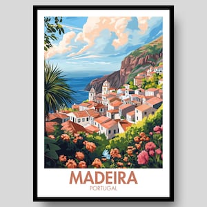 Madeira Poster - Portugal Poster - Madeira - Madeira Print - Madeira Art - Travel Poster - Madeira Painting - Portugal - Madeira Wall Art