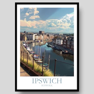 Ipswich Poster - Suffolk Landscape - Ipswich - Suffolk Poster - Ipswich Print - Suffolk - Bury St Edmunds - Southwold - Suffolk Wall Art