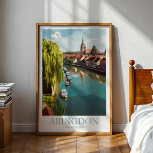 Poster Abingdon - Oxford Poster - Oxfordshire - Abingdon - Oxford - Oxford Print - Themse - Universität Oxford - Karte Oxford - England