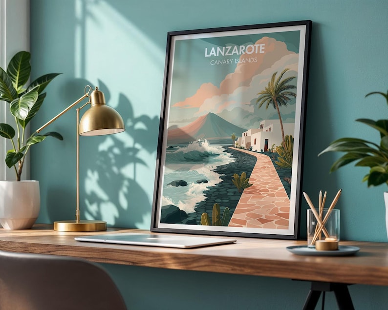 Lanzarote Poster - Canary Islands Poster - Lanzarote - Spanish Poster - Lanzarote Print - Lanzarote Art - Canary Islands - Spain Poster image 3