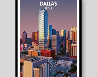 Poster di Dallas - Poster di Dallas Texas - Dallas - Poster del Texas - Dallas Cowboys - Decorazione murale del Texas - Stampa di Dallas - Texas - Stampa di Dallas