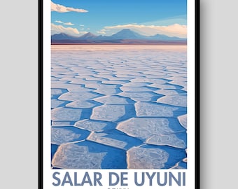 Salar de Uyuni-afdruk: landschapsposter zoutvlaktes Bolivia