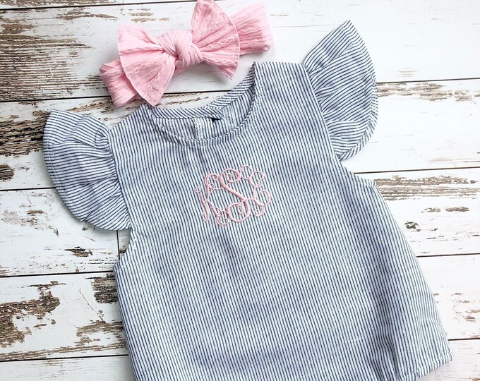 Monogram Baby Gift Set Monogram Romper Baby Shower Gift Etsy