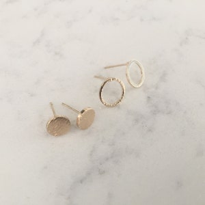 14K Gold Stud Earrings Gold Stud Earrings Circle Stud Earrings Gold Stud Earrings Gold Minimalist Earrings Bridesmaid Set Teacher Gift Set