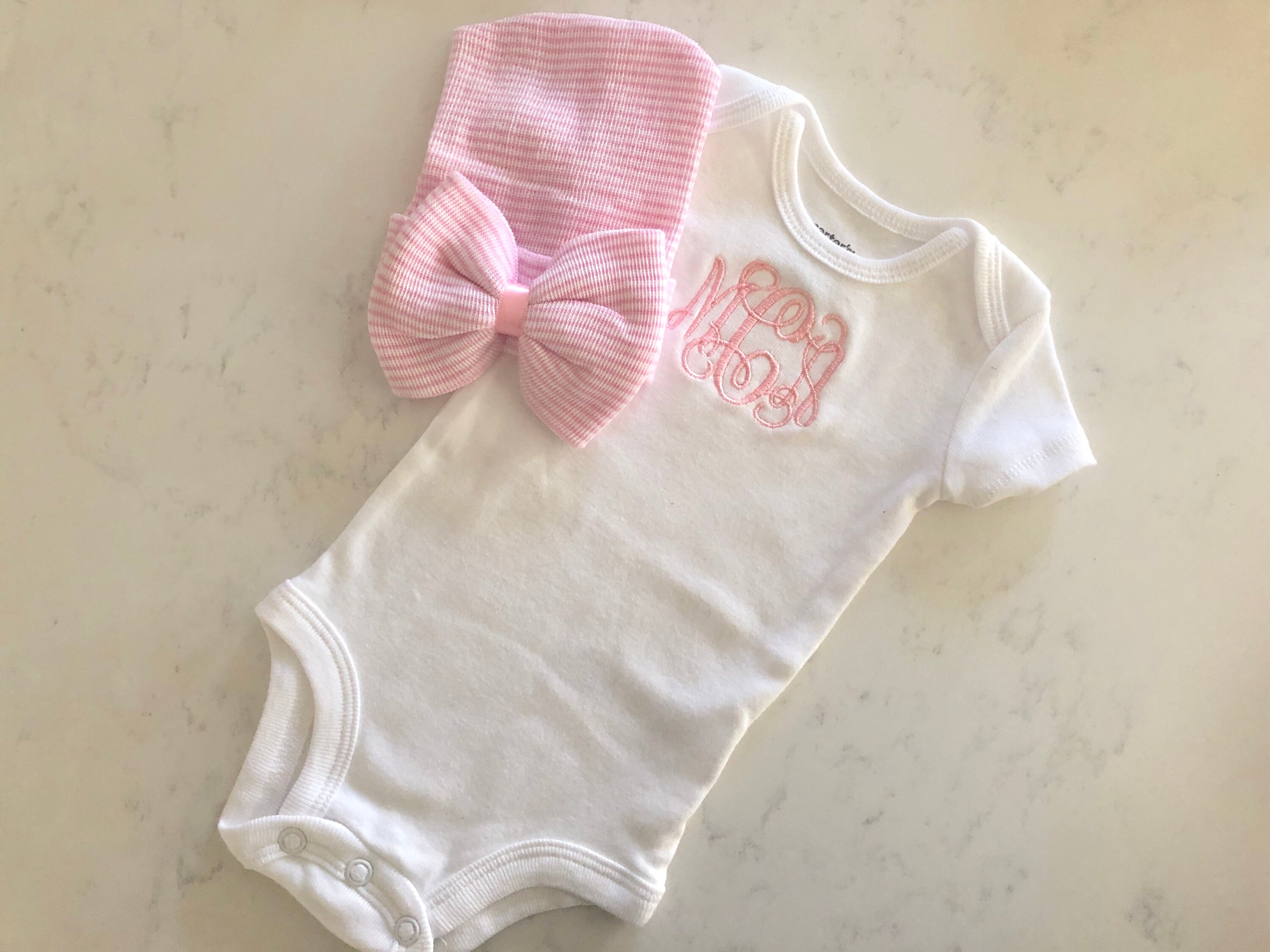 Monogram Baby Gift Set Monogram Baby Shower Gift Newborn Set Etsy